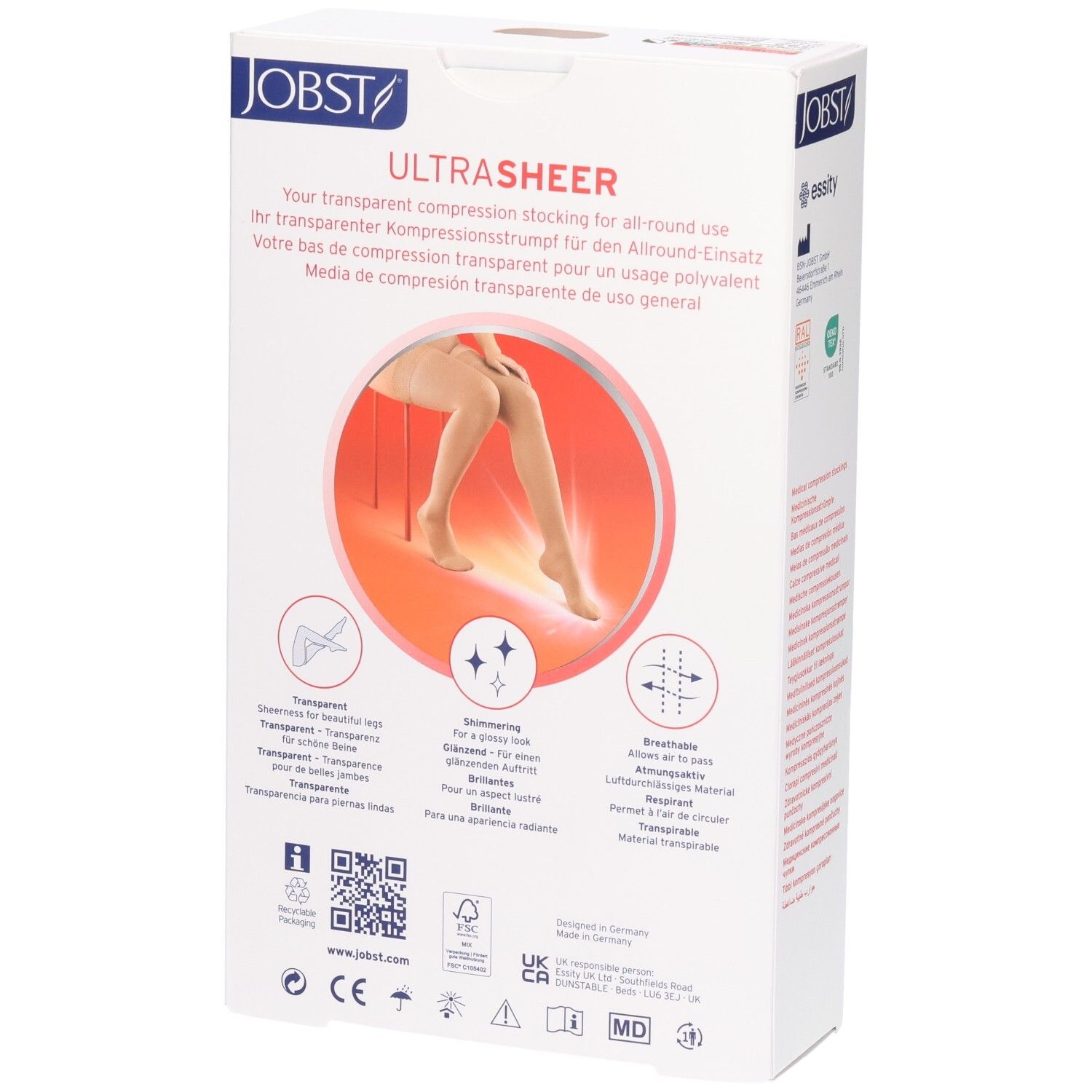 JOBST Ultrasheer Kompressionsstrümpfe: Transparente, medizinische Kompressionsstrümpfe für den Allround-Einsatz.