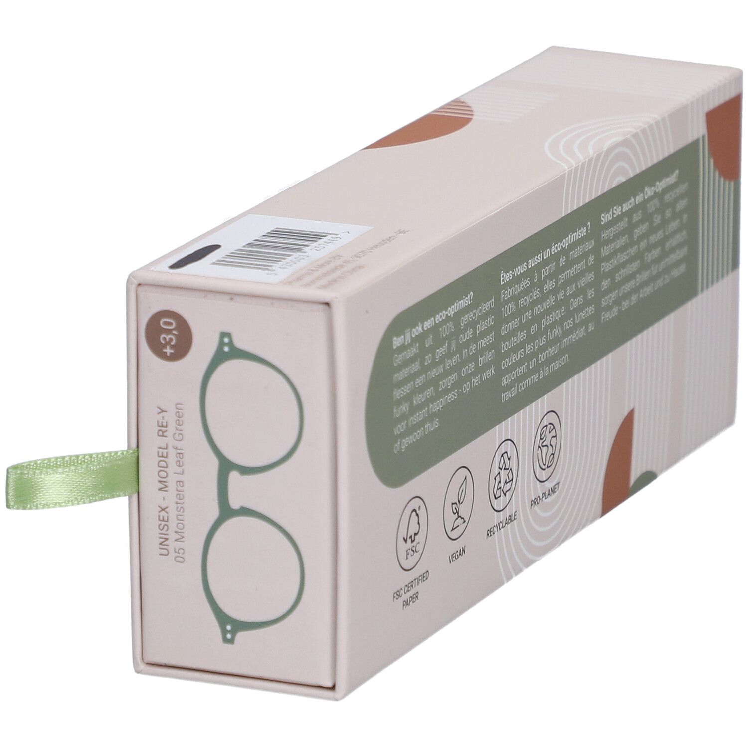 renéel Unisex-Lesebrille RE-Y Monstera Leaf Green +3,0
