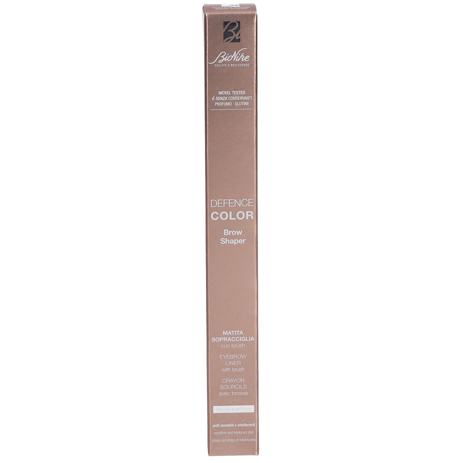 BioNike Defence Color Brow Shaper in Verpackung. Aufschrift: Brow Shaper. Stift für Augenbrauen.