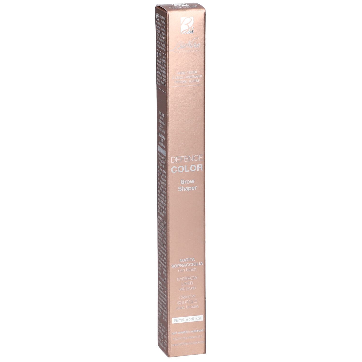 BioNike Defence Color Brow Shaper Verpackung. Aufschrift: Brow Shaper. Stift für Augenbrauen.