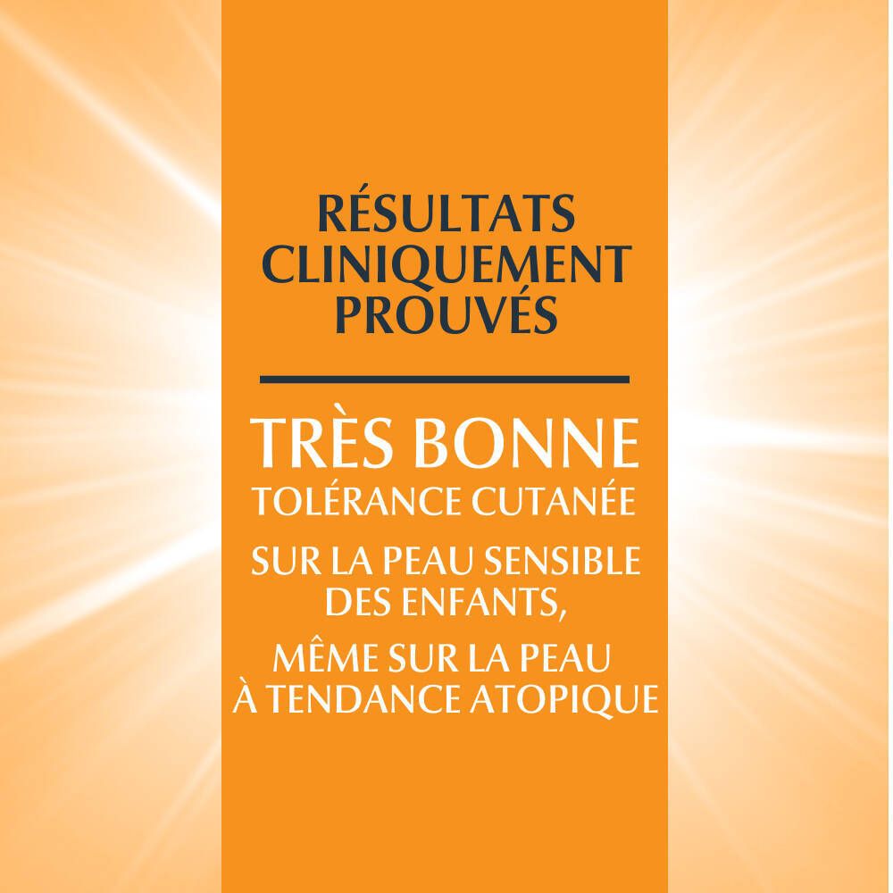 Texte : Résultats cliniquement prouvés, très bonne tolérance cutanée, peaux sensibles, à tendance atopique.