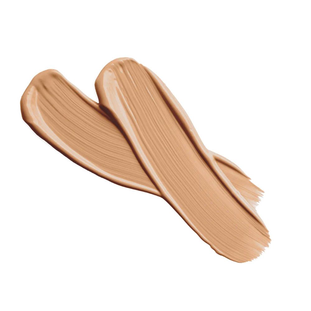 Deux traits de produit couleur crème sur fond blanc.