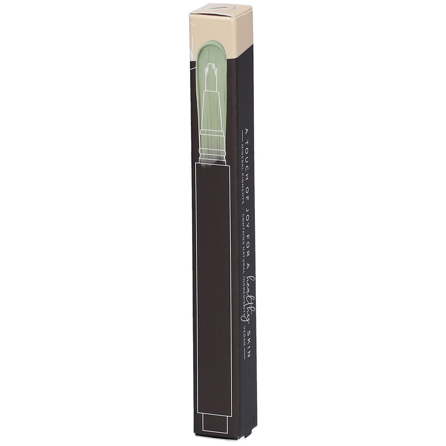 Emballage Glow Corrector 031 Grün. Illustration du produit. Texte: A touch of joy for a healthy skin.