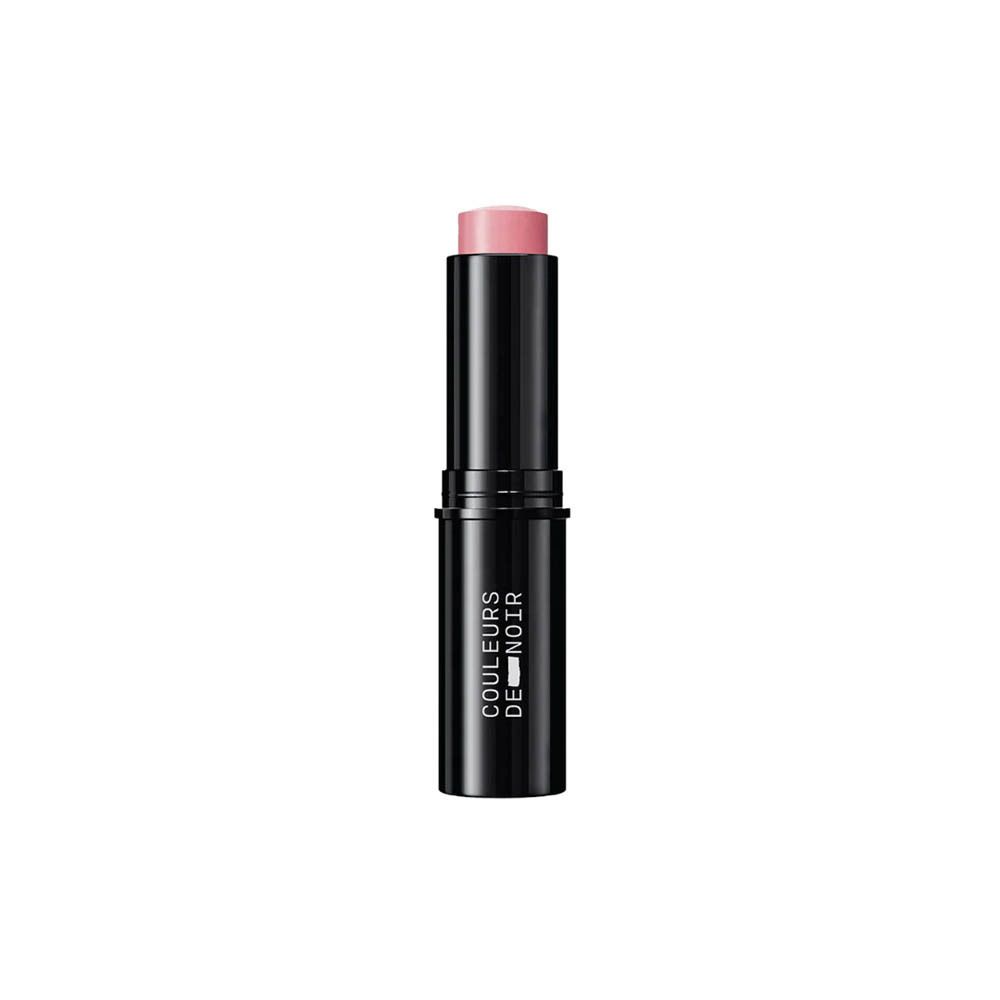 Stick de blush crémeux. Les Couleurs de Noir. Bâton noir avec blush rose.
