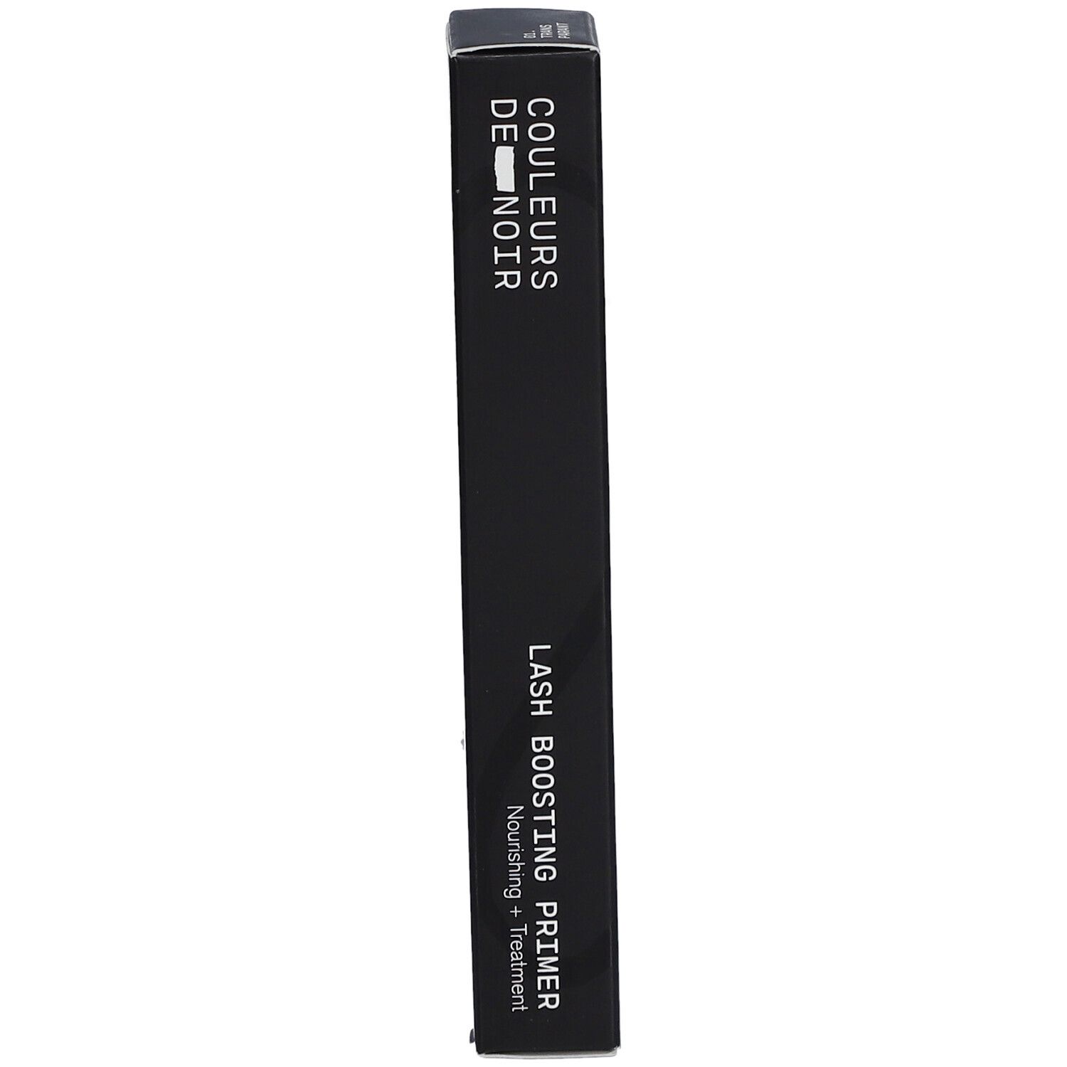 Emballage noir et long. "COULEURS DE NOIR" et "LASH BOOSTING PRIMER".