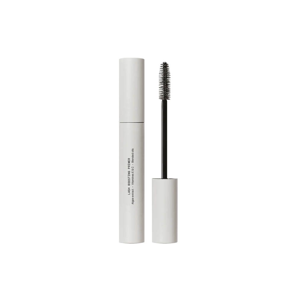 Applicateur de mascara avec contenant blanc. Brosse noire.