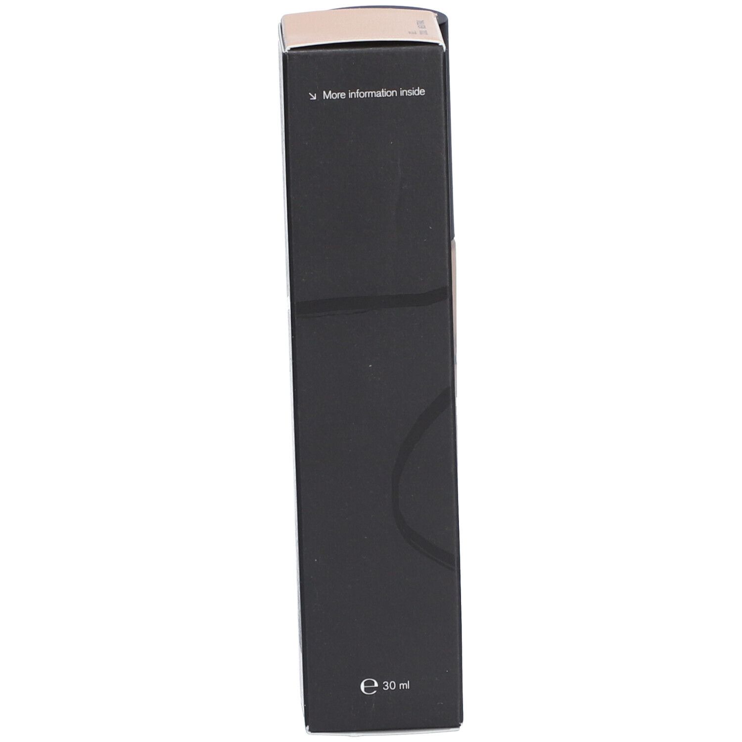 Boîte de COULEURS DE NOIR Fusion Matte Foundation. Boîte noire avec texte. E 30 ml.