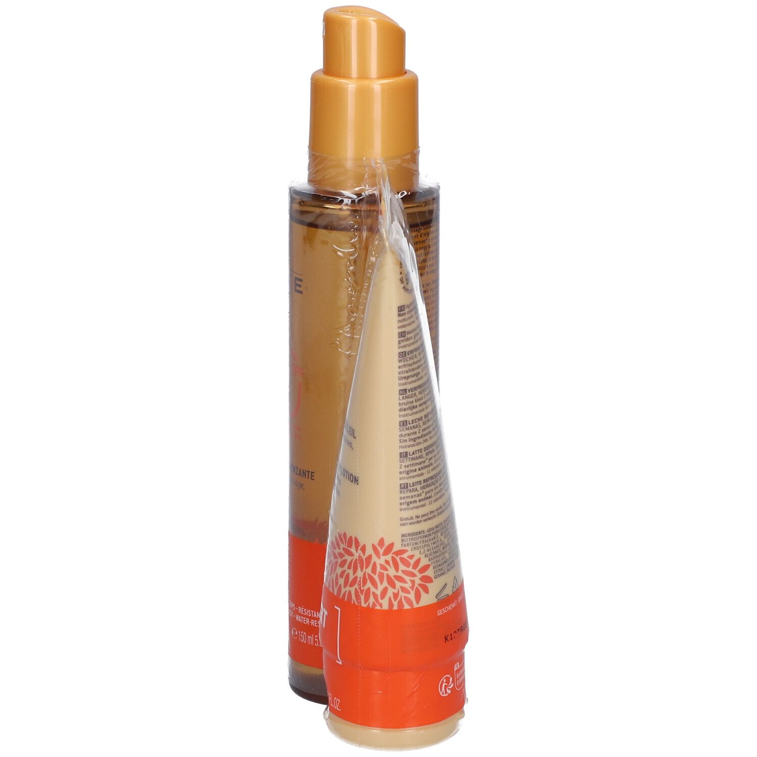 Nuxe Sun Huile Solaire Bronzante SPF30 et Lait Fraîcheur Après-Soleil. Flacon et tube dans coffret cadeau.