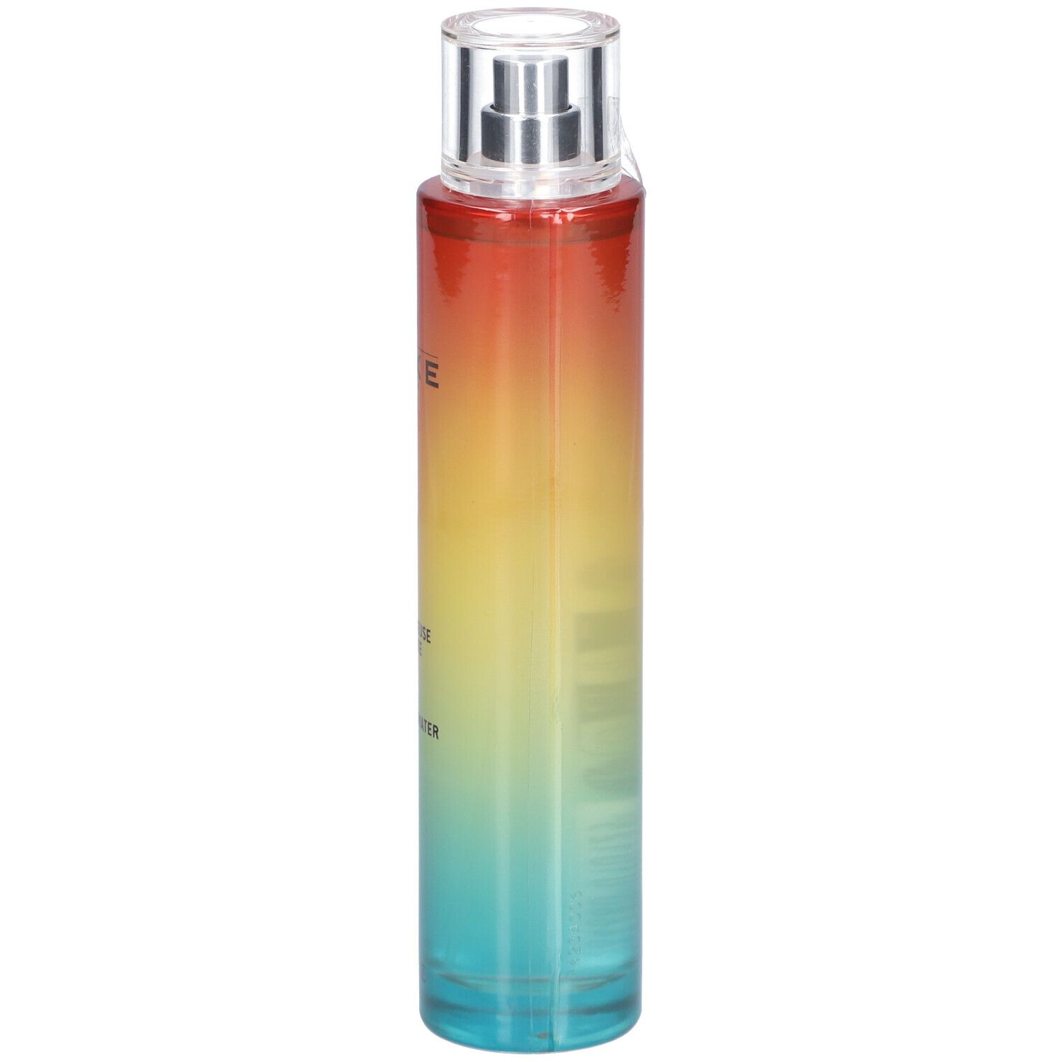 Flacon vaporisateur dégradé. Dos avec texte.