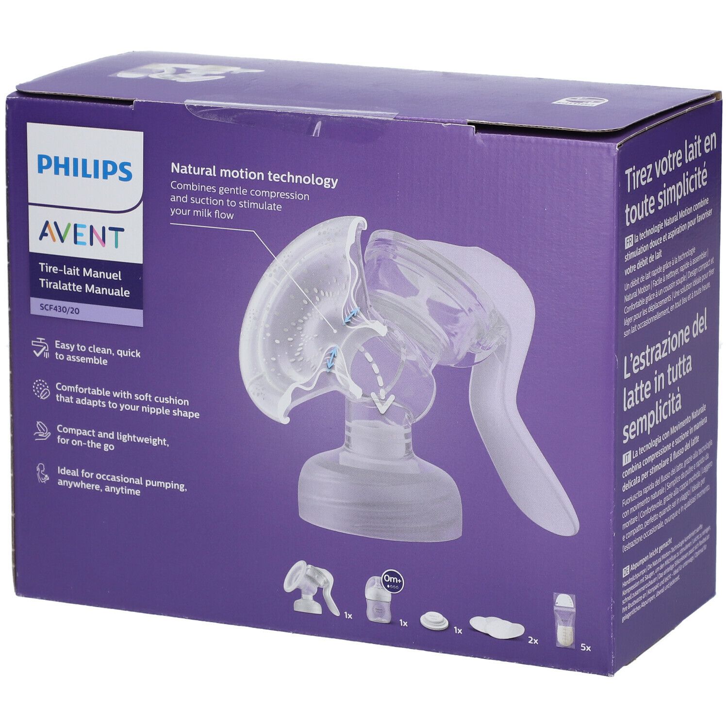 PHILIPS Avent Milchpumpe Manuelle Milchpumpe Natural Motion Set SCF430