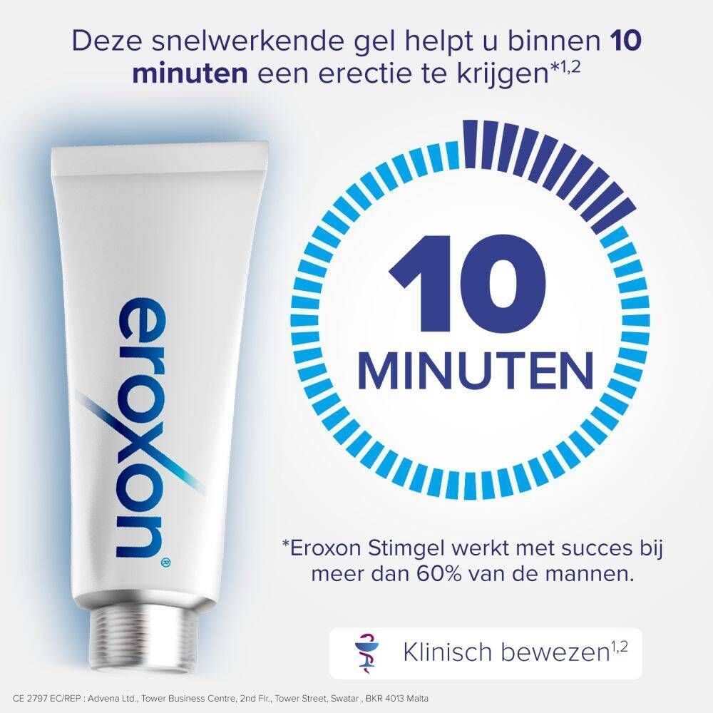 Afbeelding: gebruik van Eroxon® StimGel. Breng de gel aan op de penis.