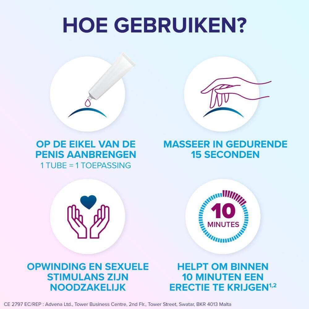 Koppel omarmt elkaar. Tekst: Breng je erecties weer tot leven.