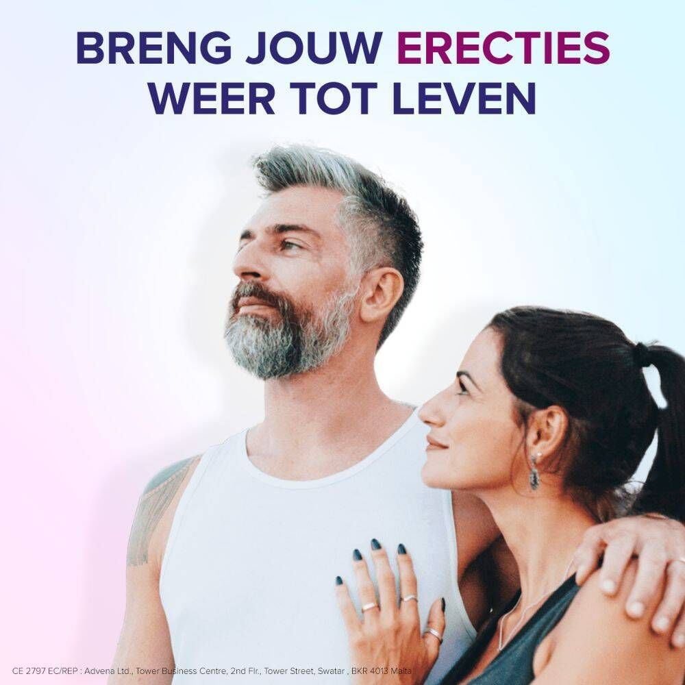 Drie afbeeldingen: product, koppel, man. Tekst: Een innovatief product.