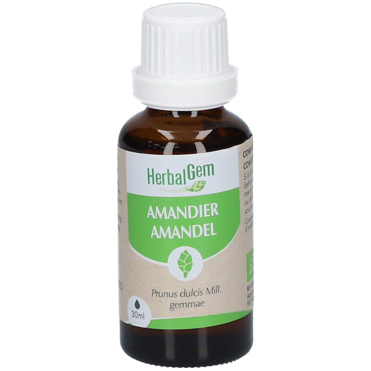 Herbalgem - Amandier Bio - Complément Alimentaire - Extrait De Bourgeon Frais - - 30 mL