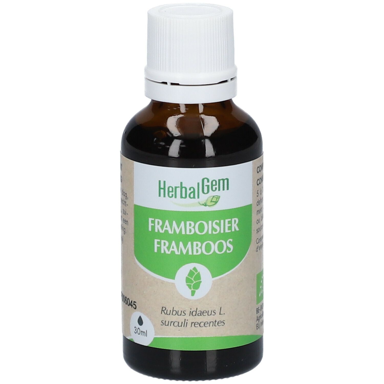 Herbalgem - Framboisier Bio - Complément Alimentaire - Extrait De Bourgeon Frais - Pour Santé Féminine - 30 ml