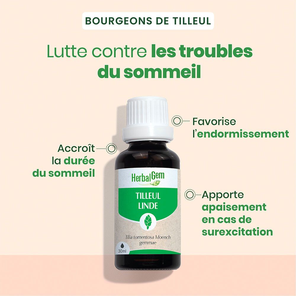 Flacon avec texte et illustrations. Texte: 'Lutte contre les troubles du sommeil'.