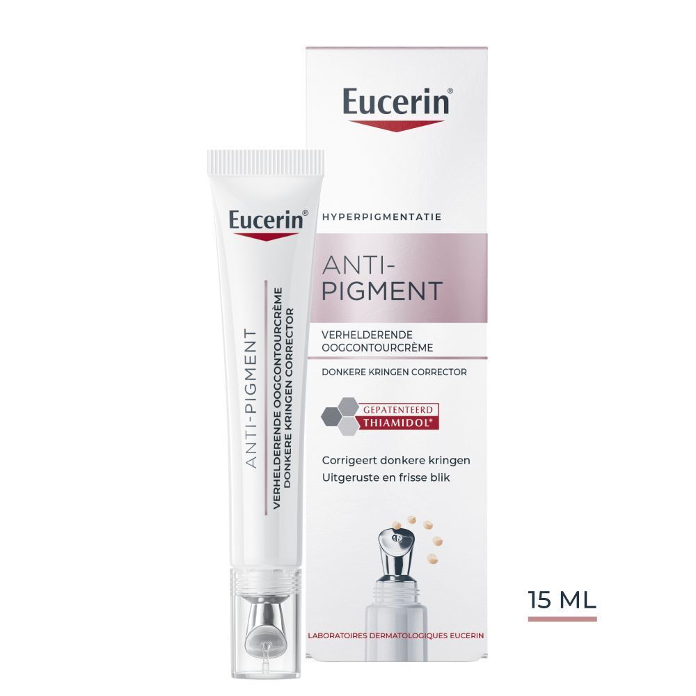 Eucerin Anti-Pigment oogcontourcrème. Tube en verpakking. 15 ml.