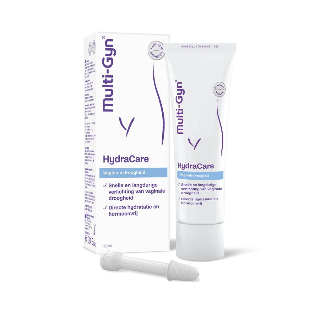 Multi-Gyn HydraCare verpakking en tube. Tube en applicator. Klinisch bewezen.