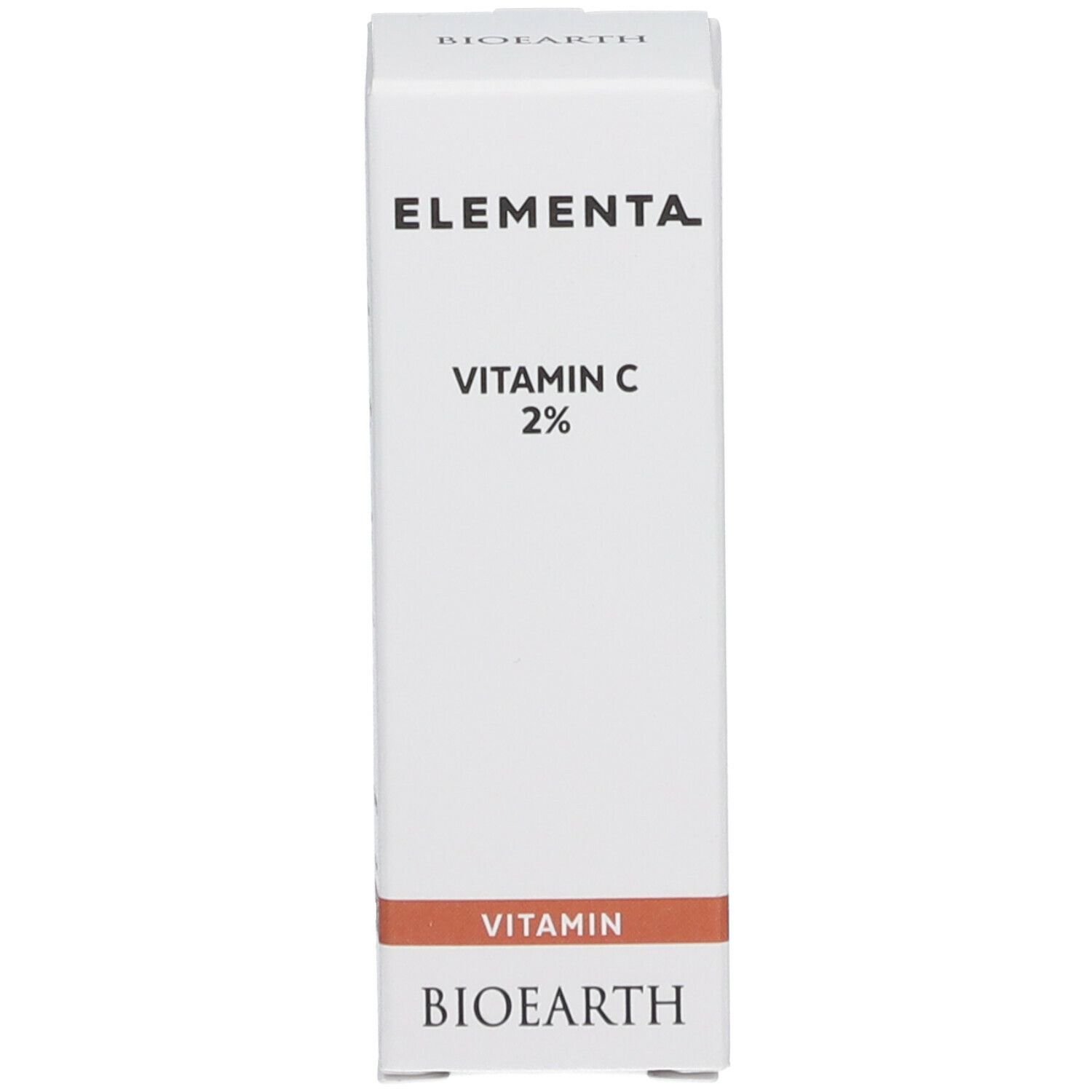 Witte verpakking met Elementa Vitamine C 2% en BIOEARTH logo.