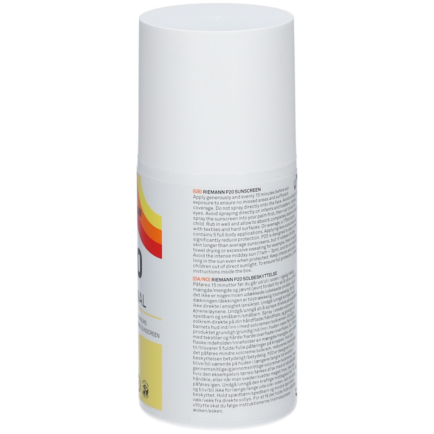 RIEMANN P20. Bouteille blanche. Logo jaune et rouge. 175 ml.
