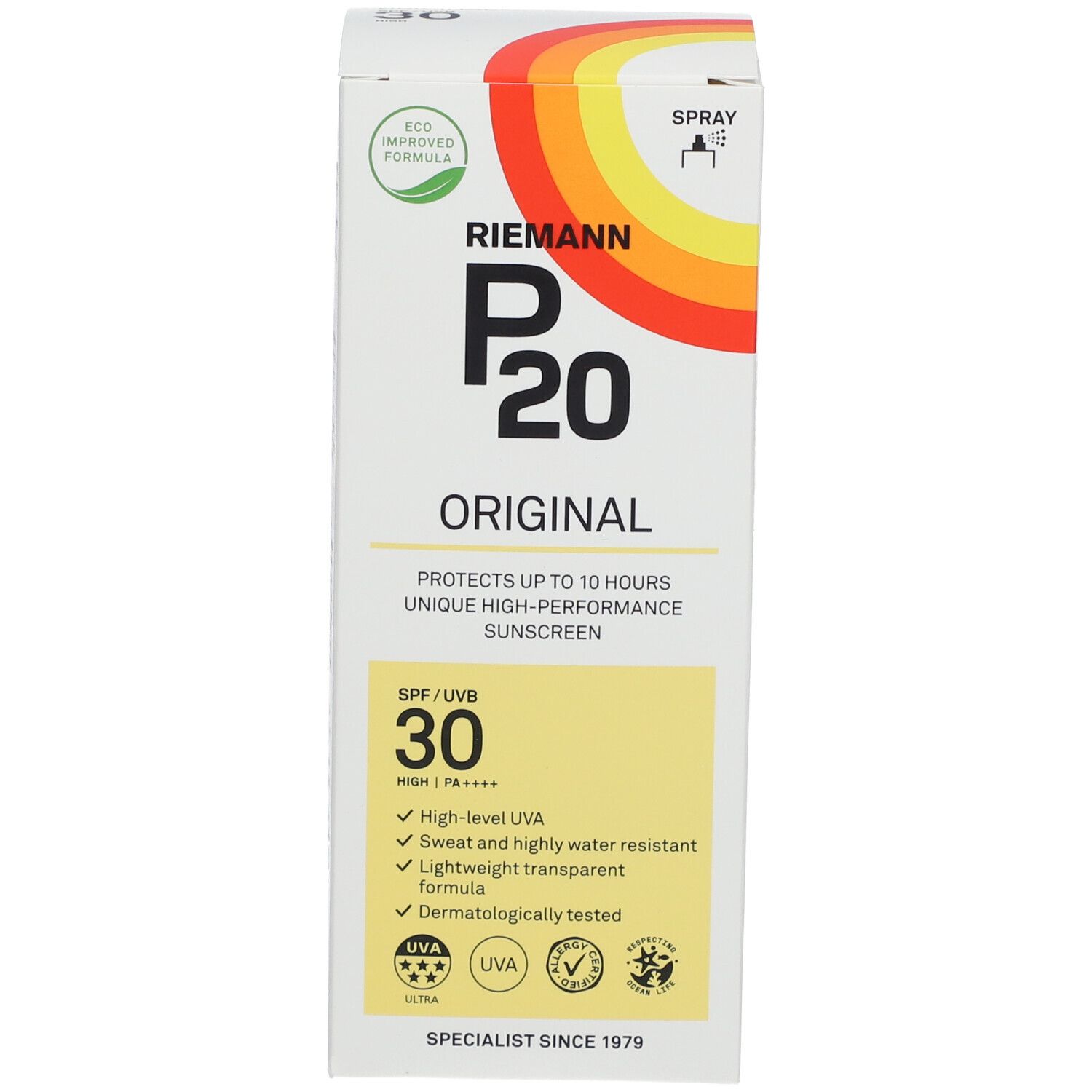 RIEMANN P20 Original. Emballage. SPF 30. Testé dermatologiquement.