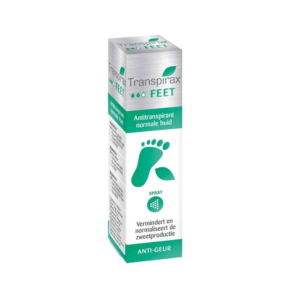 Transpirax FEET Spray: Antitranspirant voor normale huid, vermindert zweetproductie. Anti-geur.