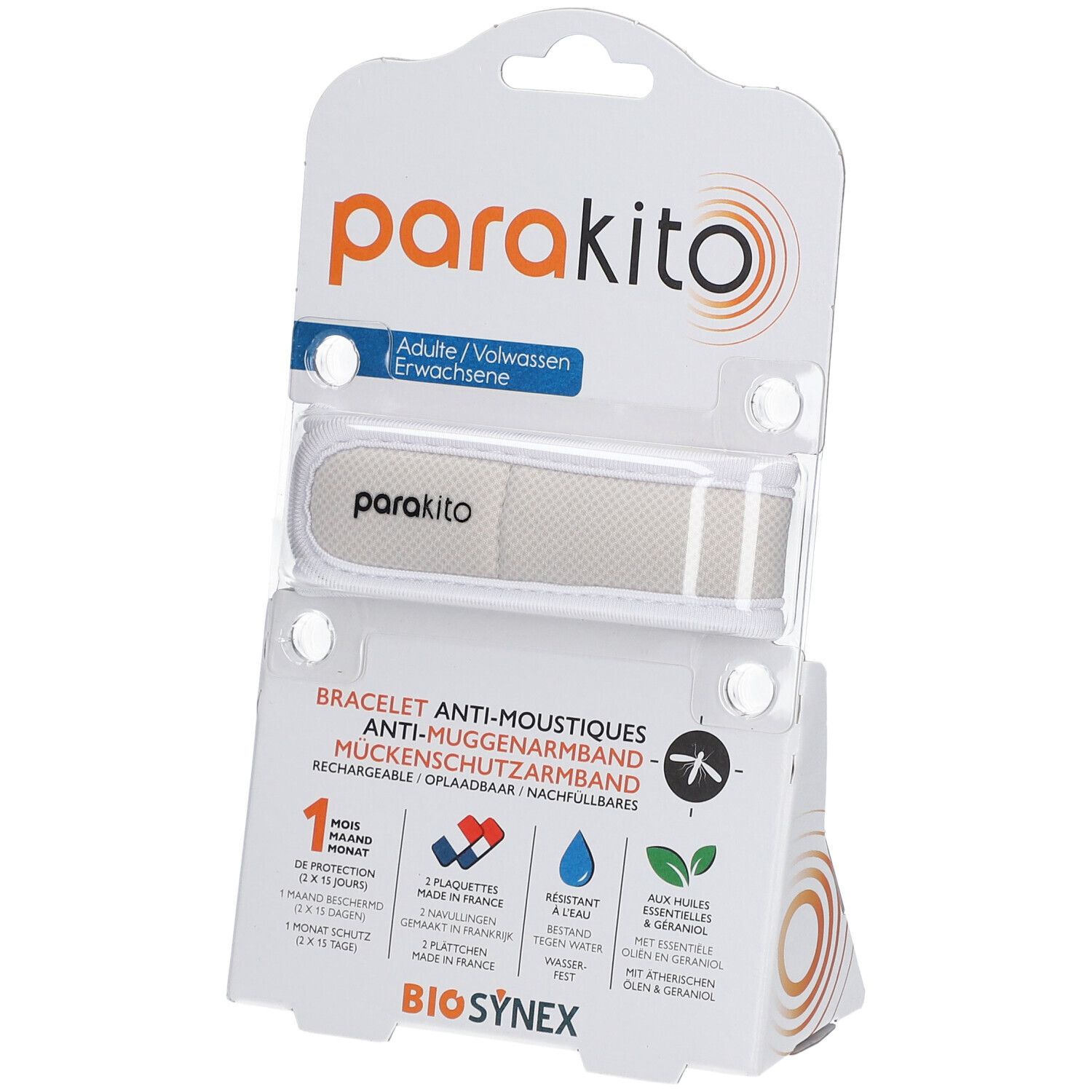 ParaKito Bracelet Anti-Moustiques Adulte Blanc 1 bracelet(s)