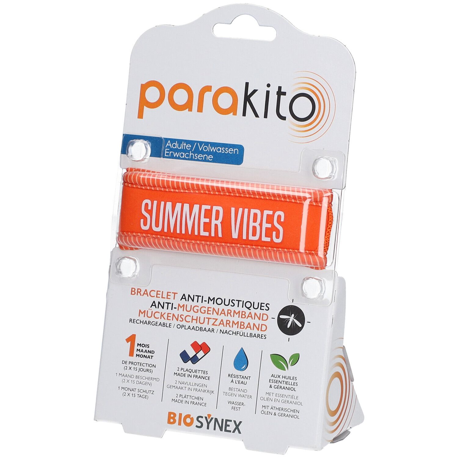 ParaKito Bracelet Anti-Moustiques Adulte Orange 1 bracelet(s)