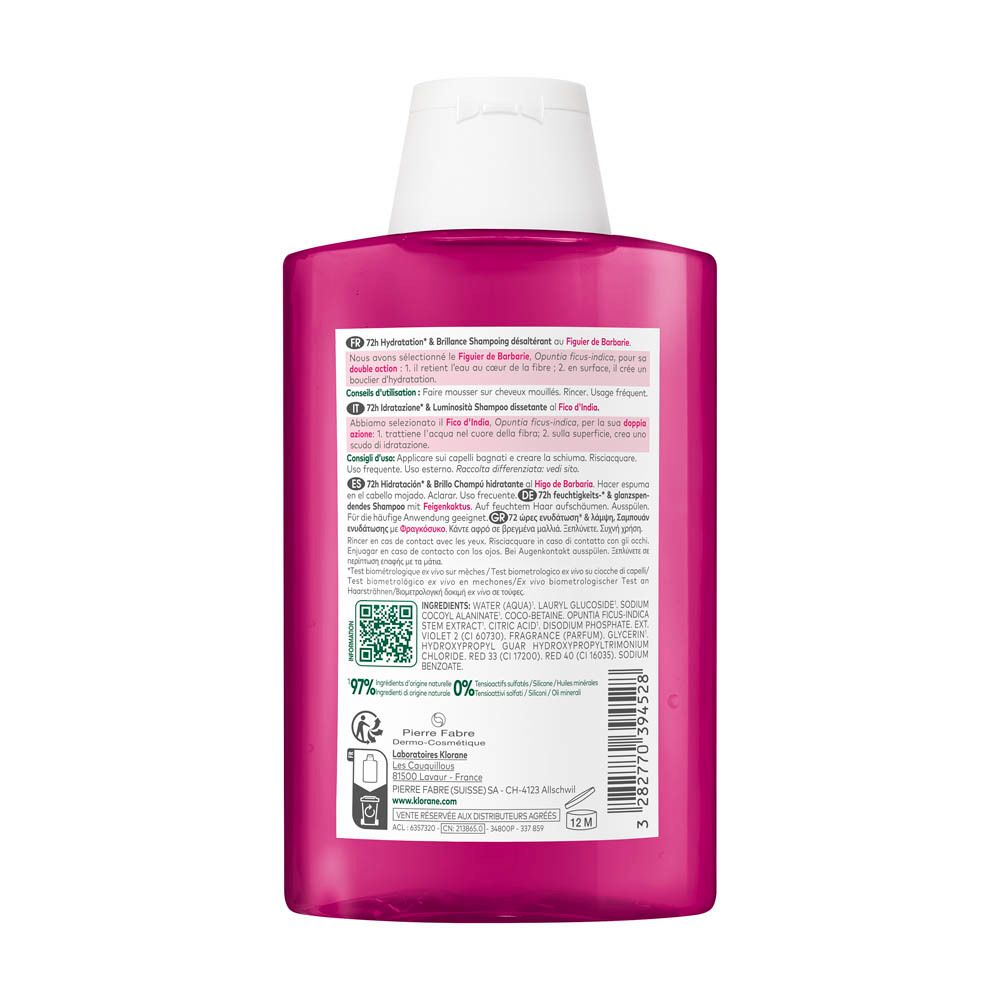 Klorane Cactusvijg Hydraterende shampoo Hydratatie & Glans | Dof haar