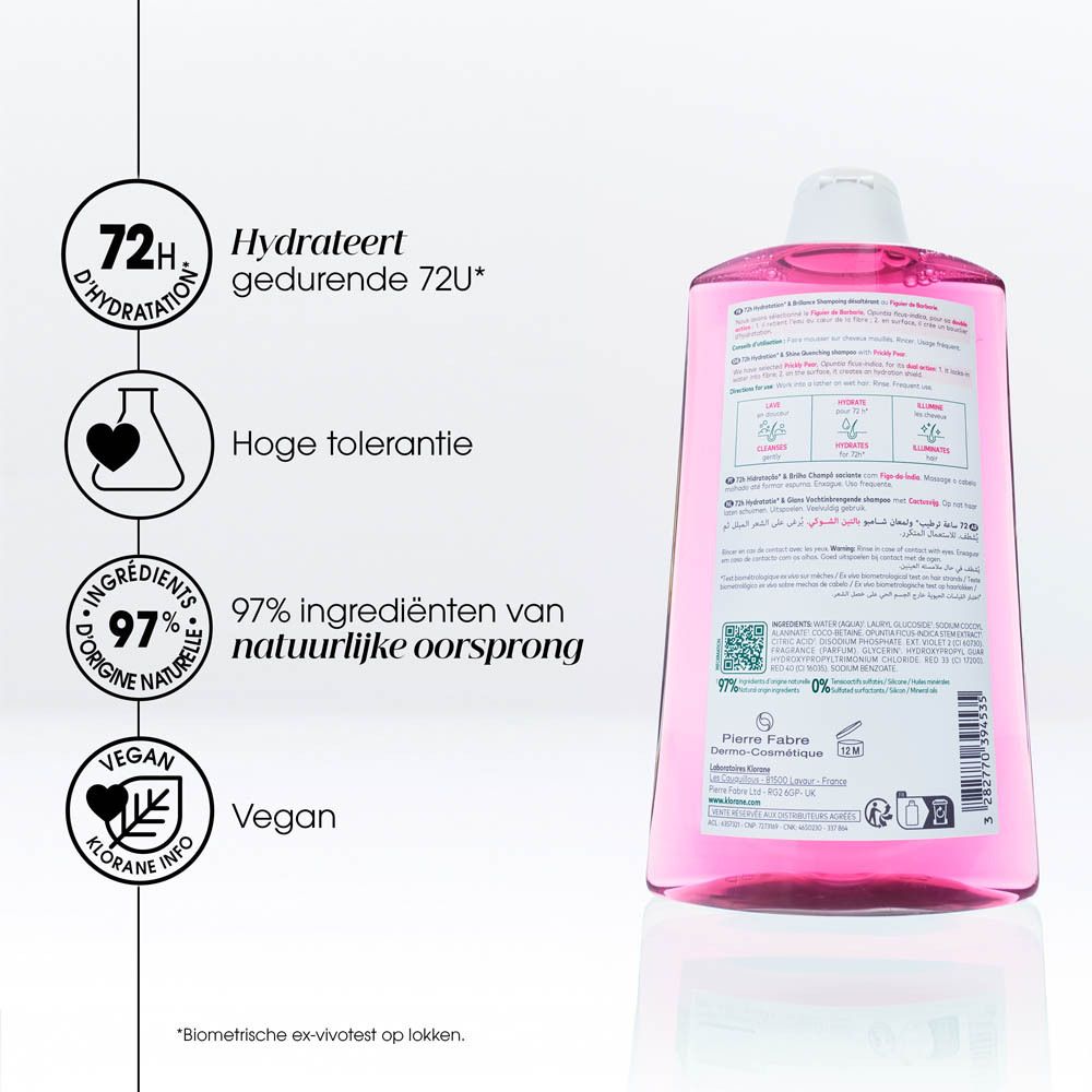 Klorane Cactusvijg Hydraterende shampoo Hydratatie & Glans | Dof haar