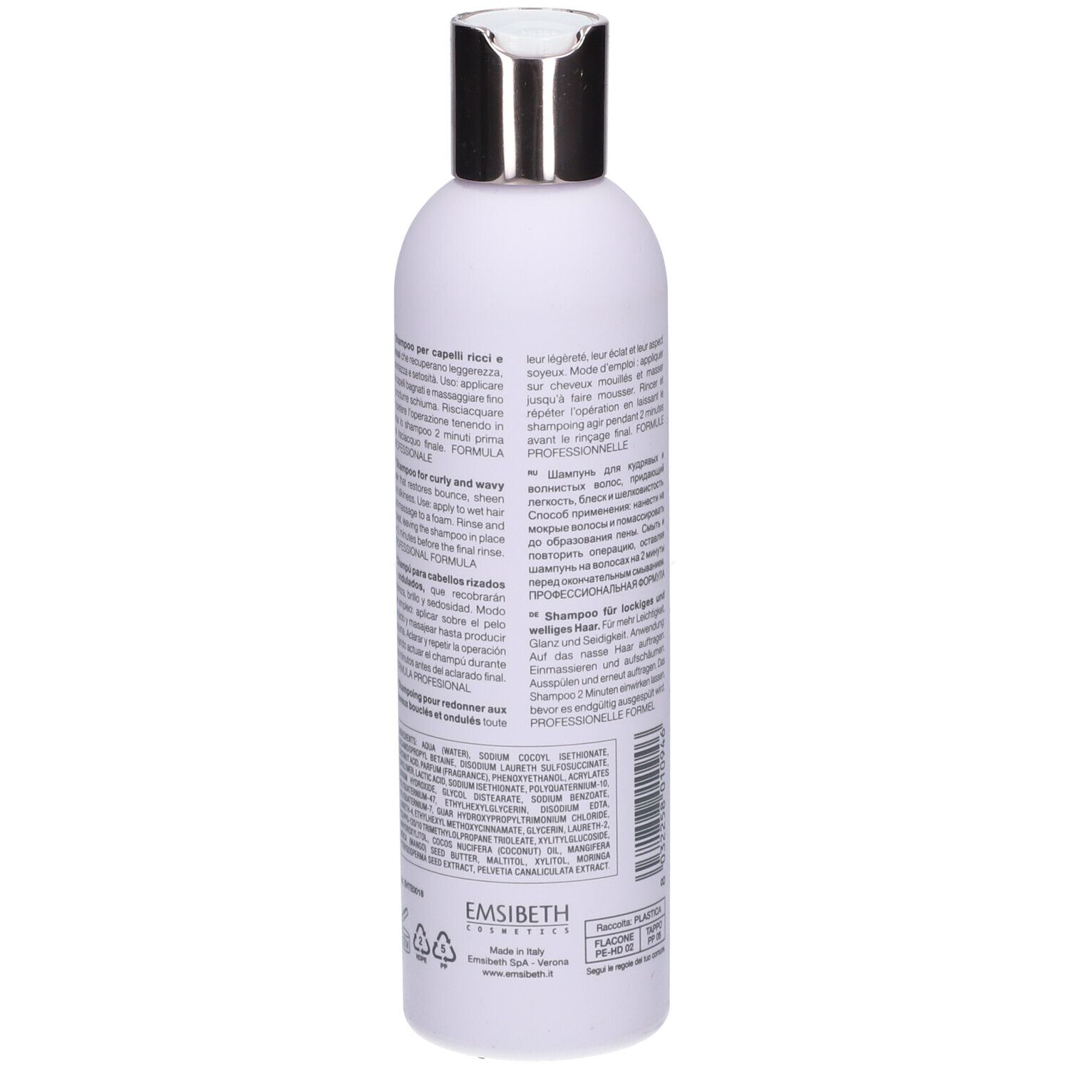 Weiße Flasche, silberner Deckel. Text auf der Rückseite: Anwendungshinweise, Inhaltsstoffe. Ethe-Logo.