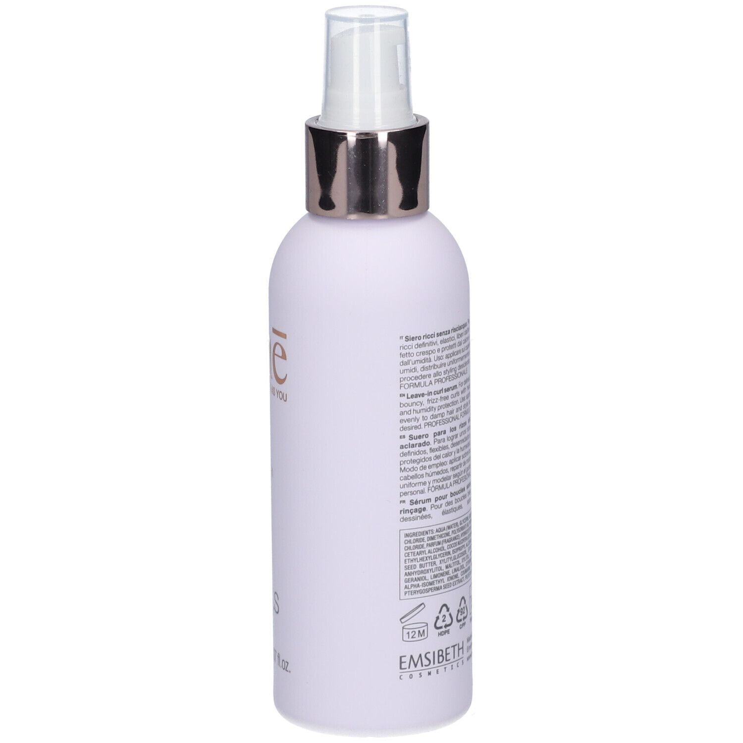 Flasche mit Zerstäuber. Rückseite mit Text. Aufschrift: ethe, 150 ml.