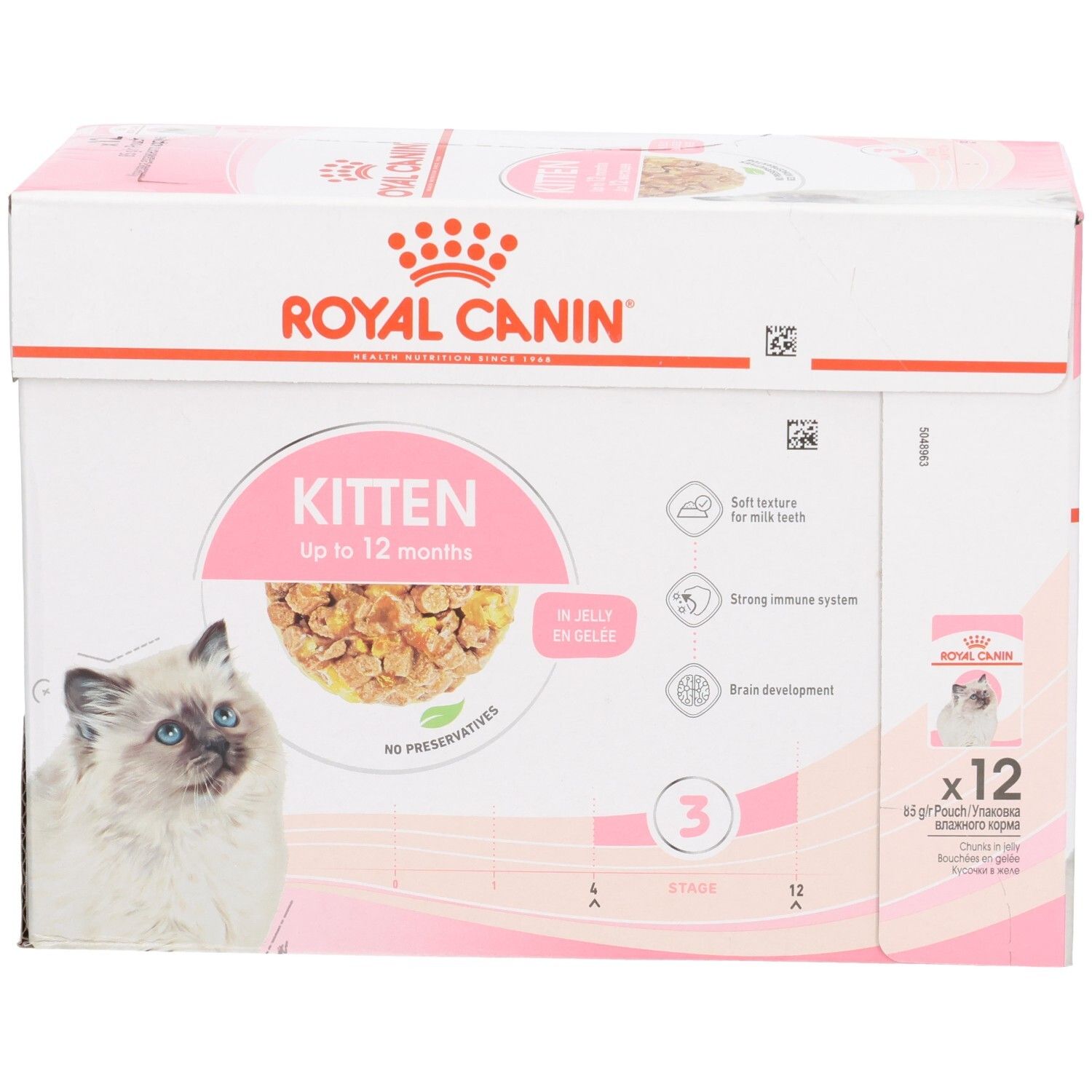 Royal Canin Kitten Multipack: 12x 85g Beutel "In Gelee". Für Kitten bis 12 Monate.