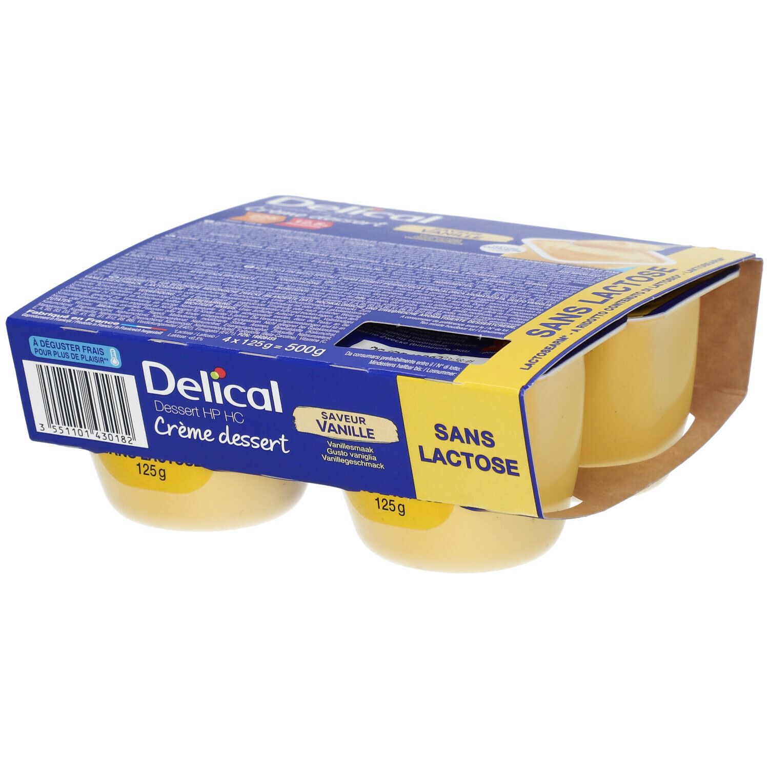 Delical Creme Dessert Hp-Hc Zonder Lactose Vanille Nieuwe Formule