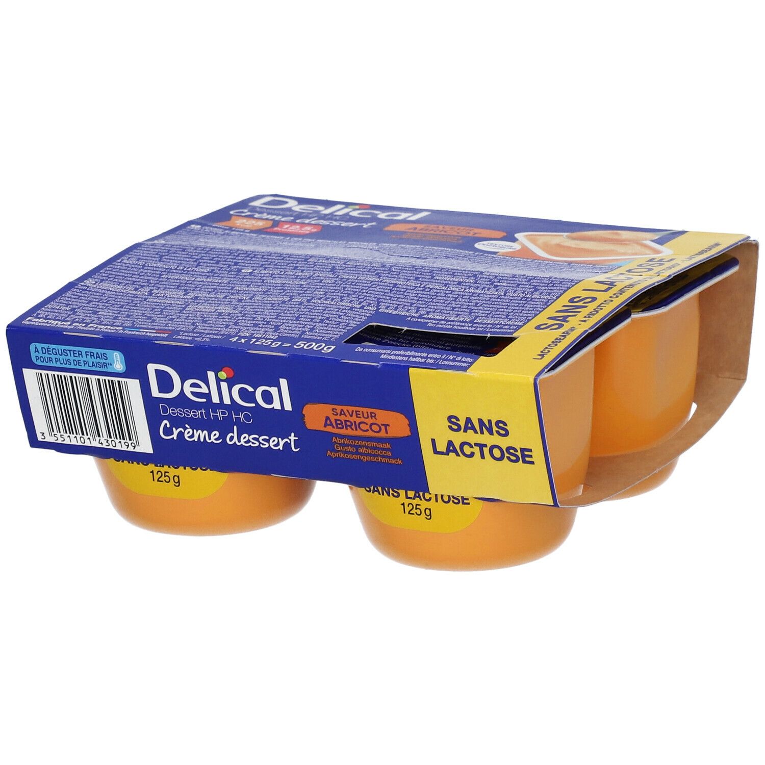 Delical Creme Dessert Hp-Hc Zonder Lactose Abrikoos Nieuwe Formule