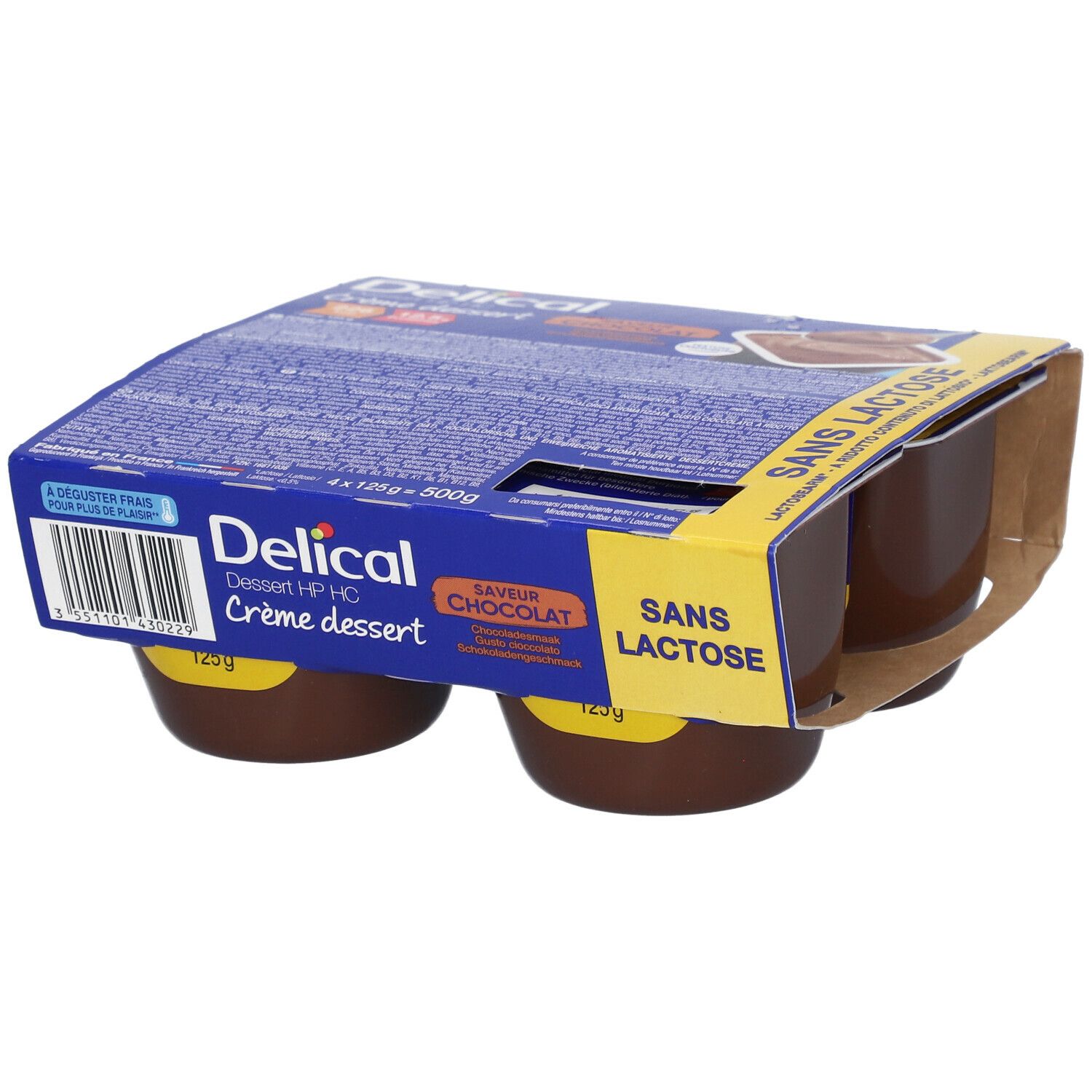 Delical Crème dessert sans lactose Chocolat