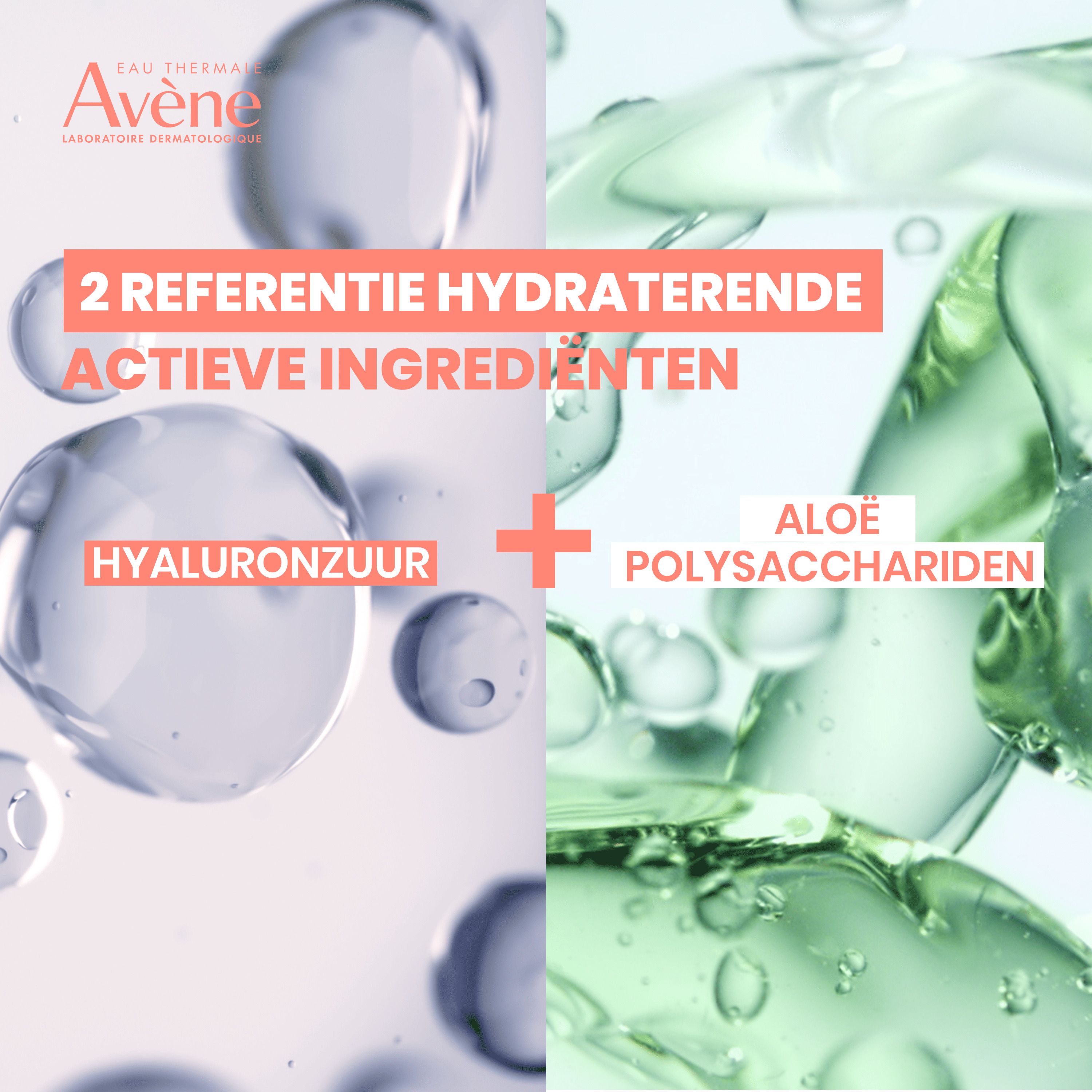 Twee vloeistoffen. Opschrift: Hyaluronzuur + Aloë Polysachariden.