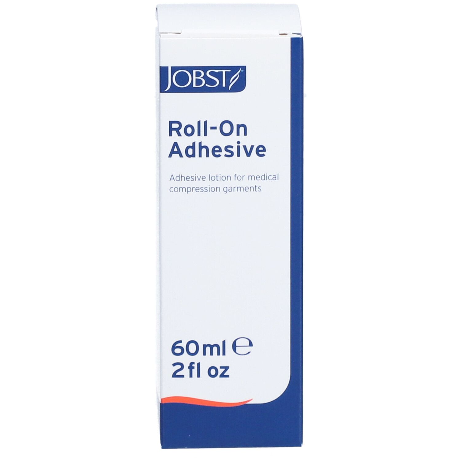 JOBST Roll-On Adhesive. Kleeflotion voor compressiekousen. Fles van 60 ml. Markeringen: CE, MD.