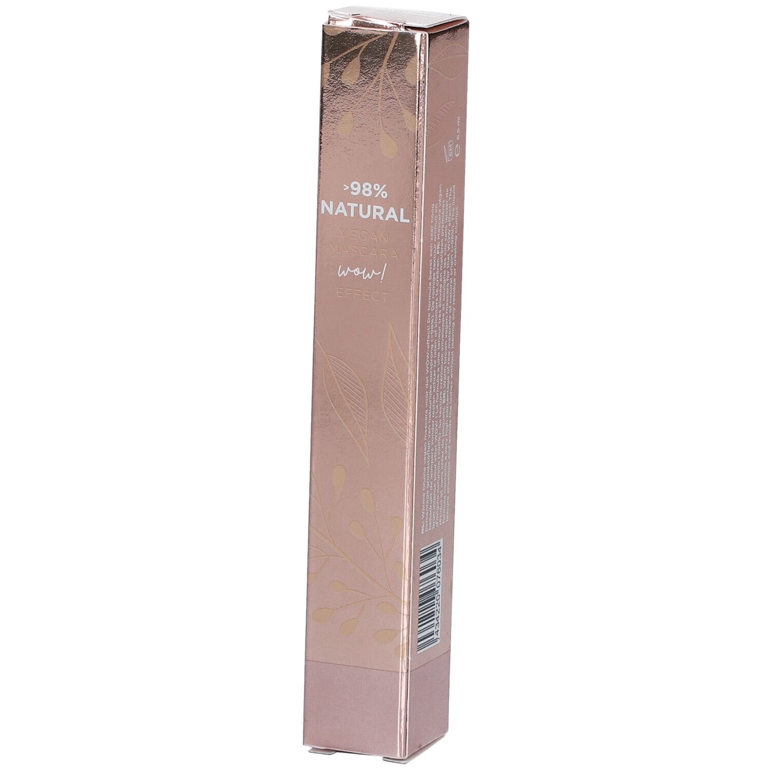 Roze verpakking. CENT PUR CENT, L'ORIGINAL, Mascara. Opschrift: +98% NATURAL. Gouden tekst.