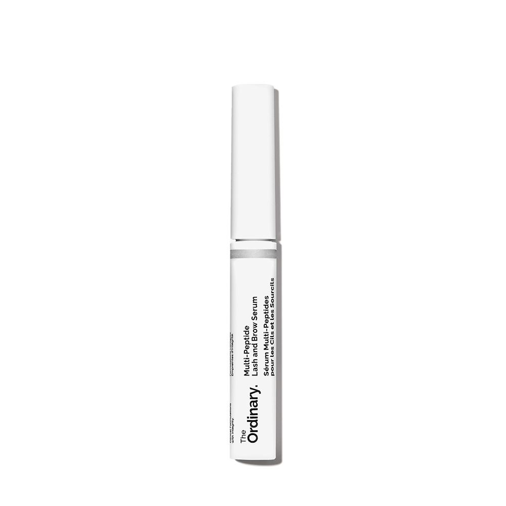 Witte serumfles. Opschrift: Multi-Peptide Lash and Brow Serum.