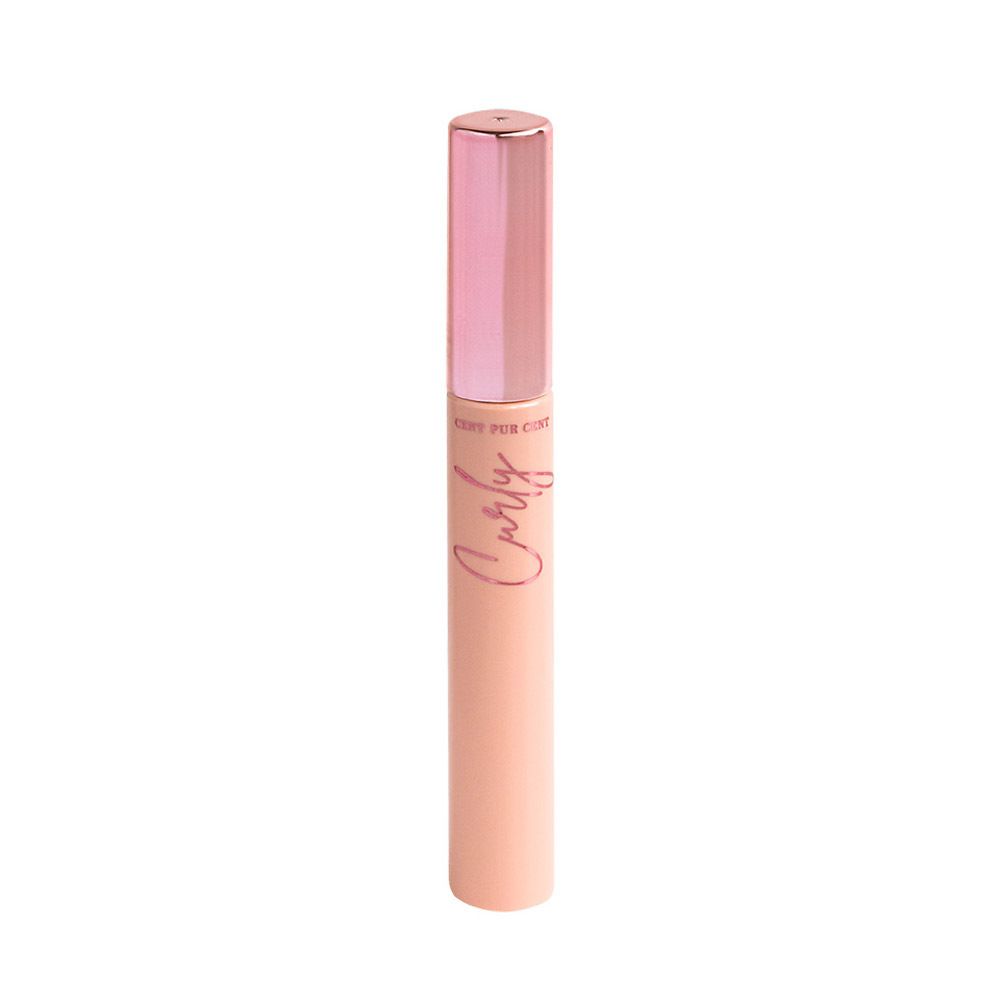 Mascara CENT PUR CENT Curly, tube rose avec bouchon rose. Inscription : Curly.