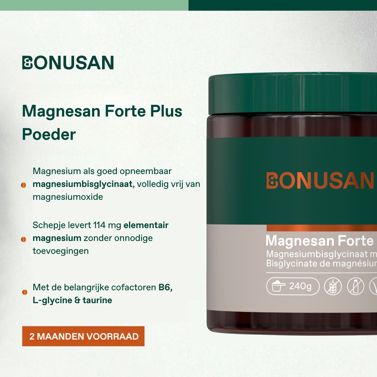 Bonusan Magnesan Forte plus poeder 240 Poeder