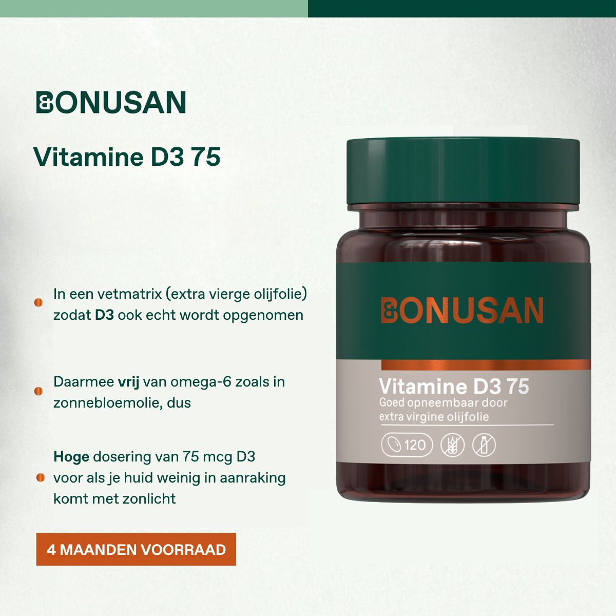 Bonusan Vitamine D3 75mcg 120 Capsules