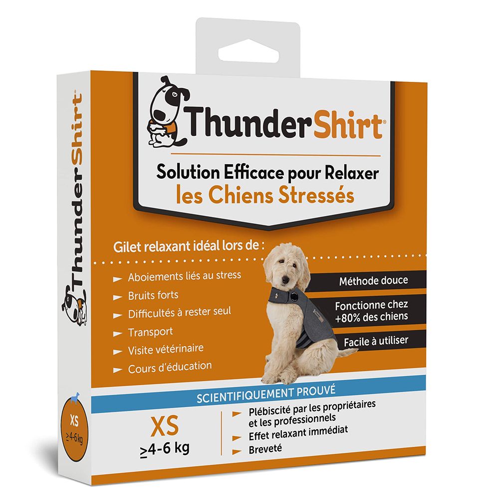 Thundershirt Gilet relaxant pour chien stressé taille XS 4-6 kg