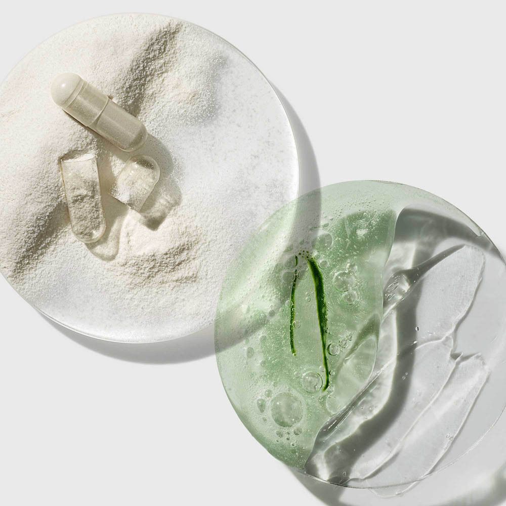 Pulver und Gel mit Aloe Bio-Ferment und Provitamin D.