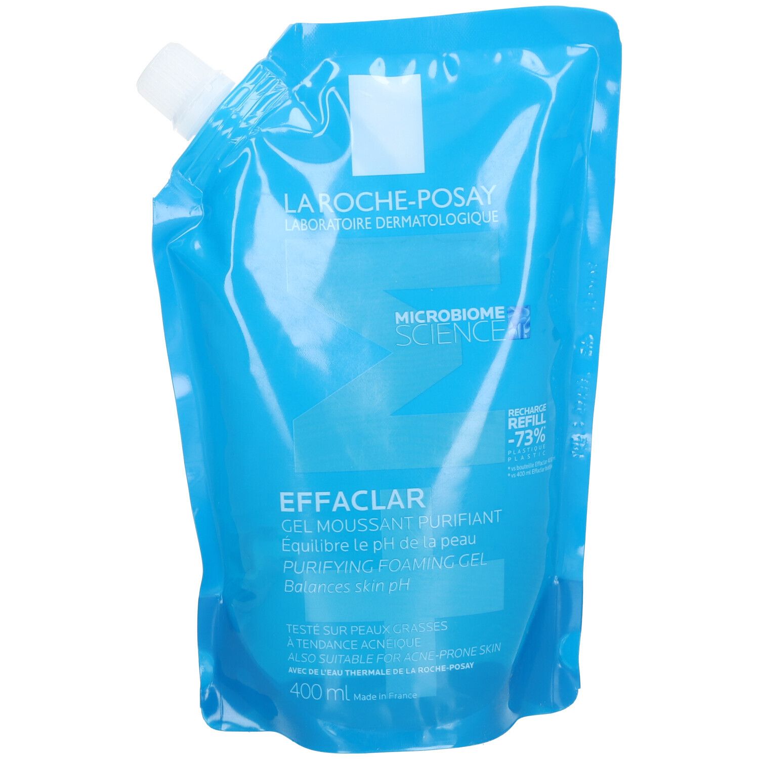 La Roche-Posay Effaclar Nachfüllpackung mit 400 ml Reinigungsfluid.