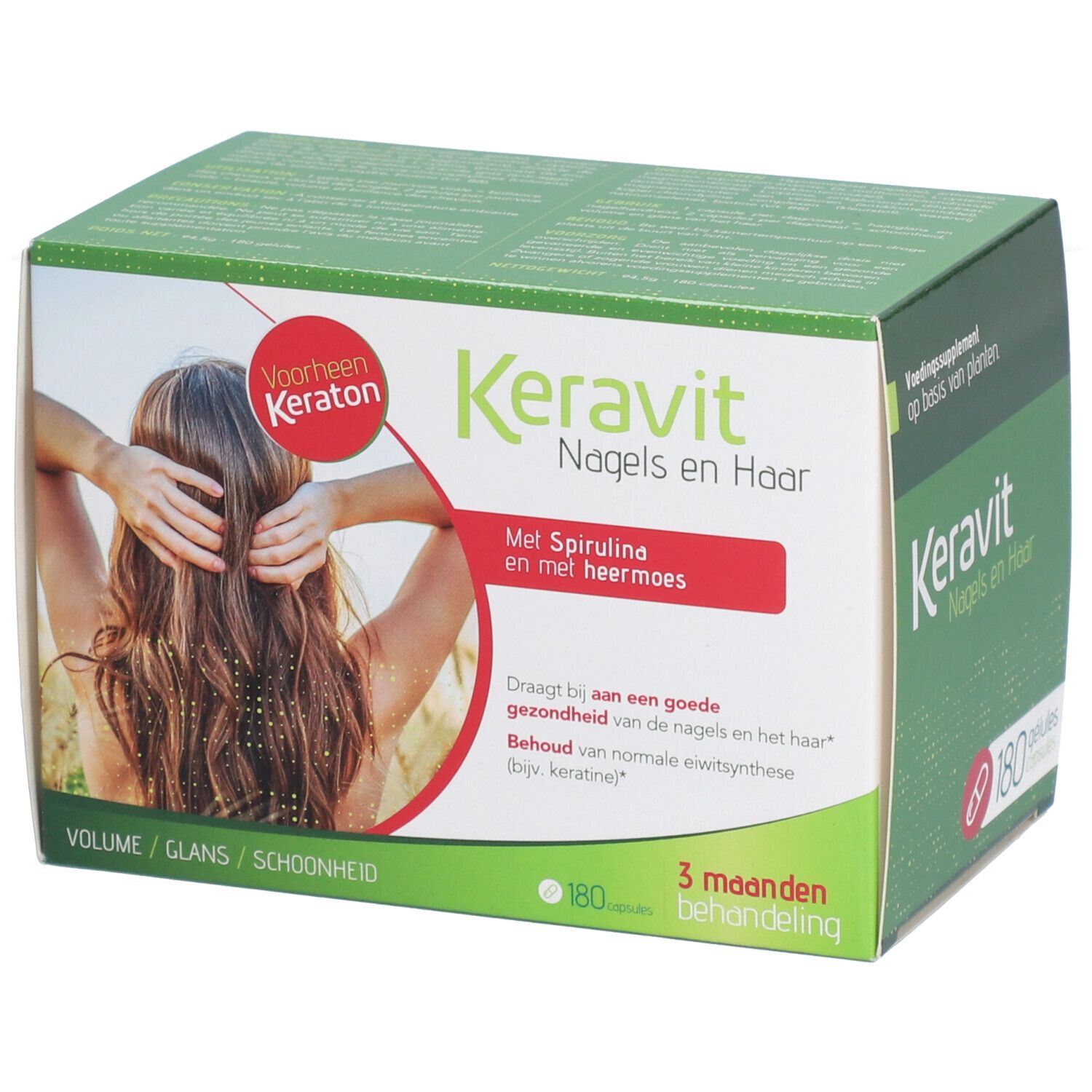Keravit Nagels en Haar doos. Met spirulina. 3 maanden behandeling. Opschrift: Voorheen Keraton.