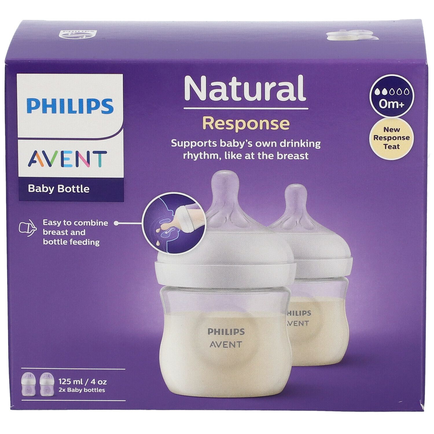 PHILIPS Avent Natural Response Babyflaschen mit natürlicher Reaktion 2 x 125 ml SCY900/02