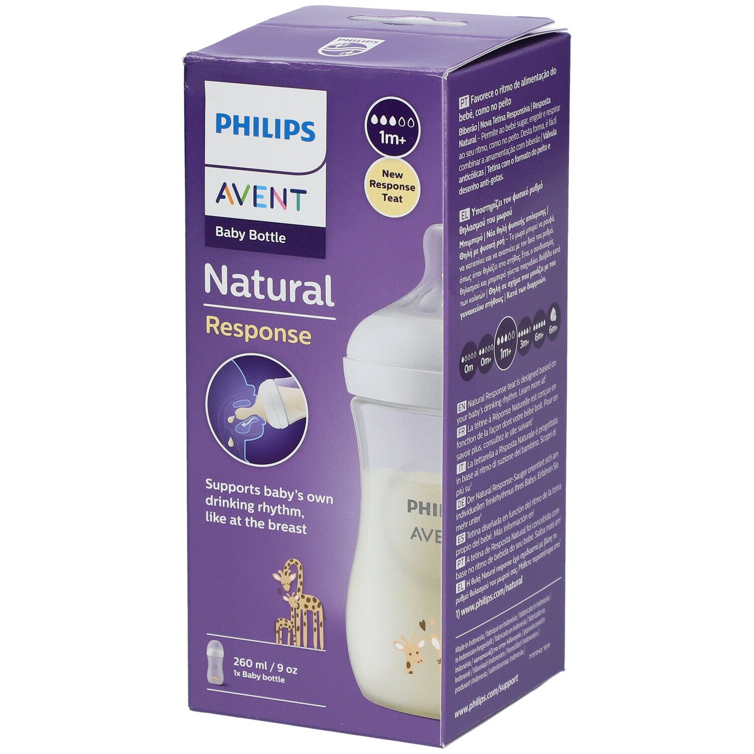 Philips Avent Natural Response Babyflasche mit natürlicher Reaktion 260 ml Scy903/66