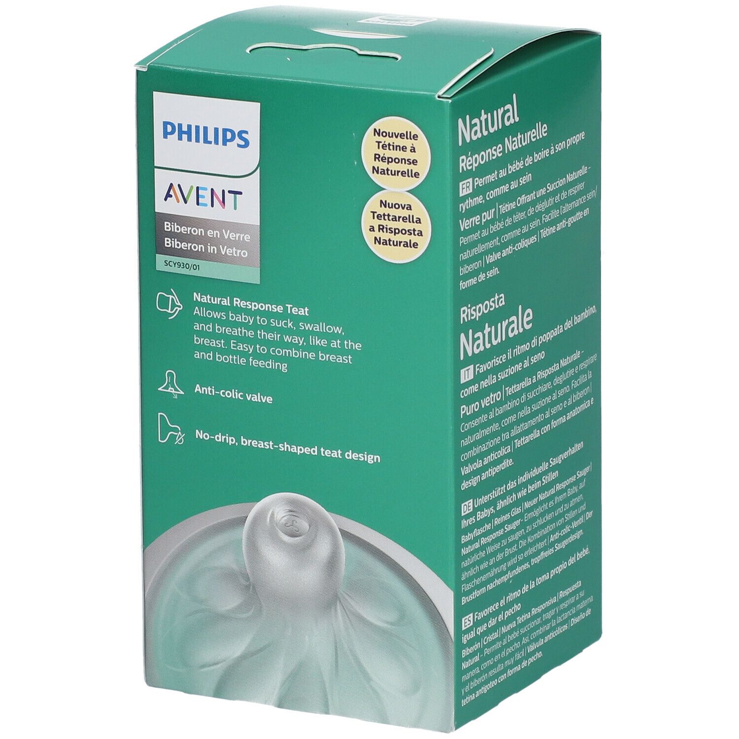 PHILIPS Avent Natural Response Babyflasche aus Glas 120 ml